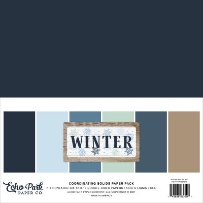 Echo Park Winter Cardstock - Solids Kit